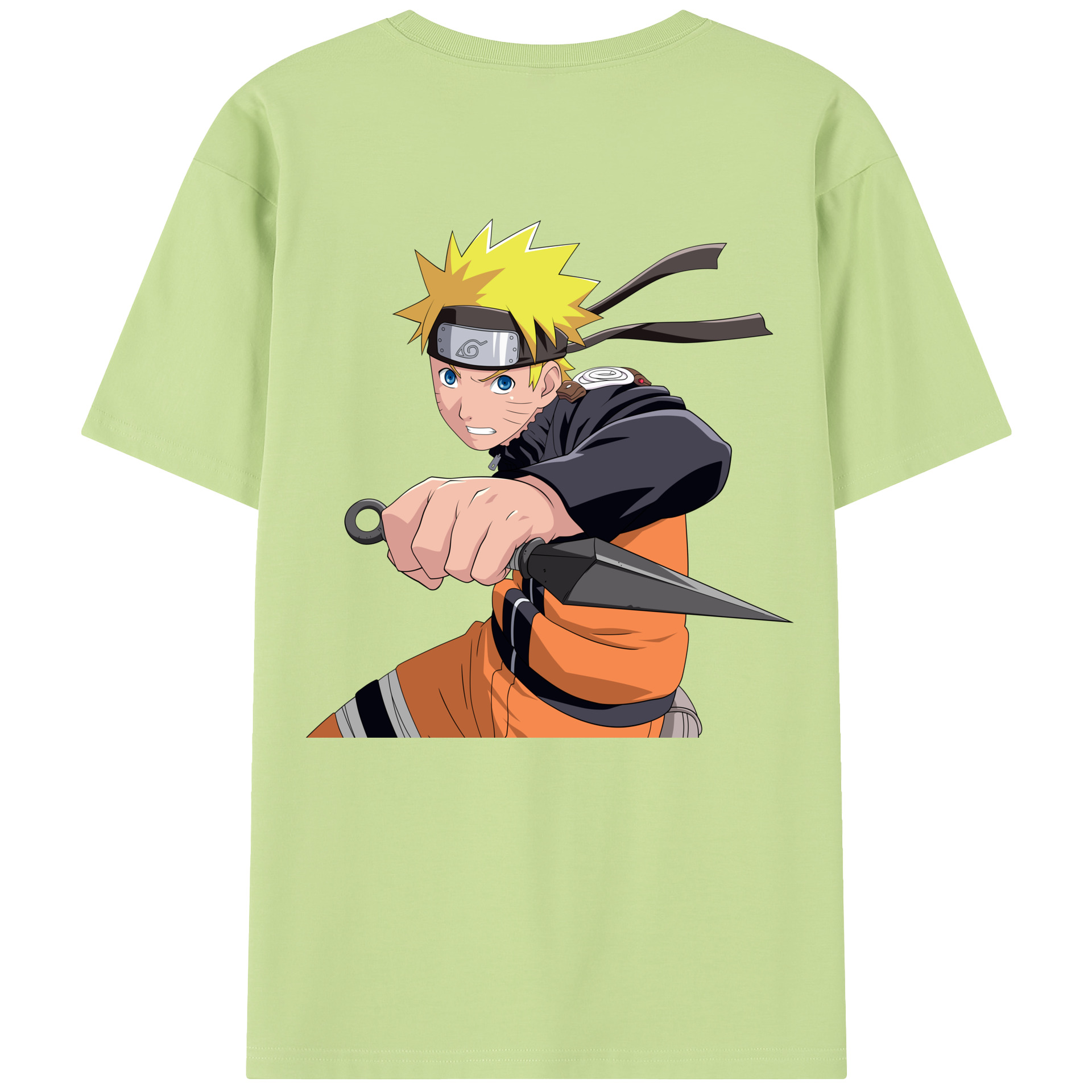 （画像用） NARUTO -ナルト- うずまき ナルト Uzumaki Naruto 綿100％半袖Tシャツ（背面プリント）